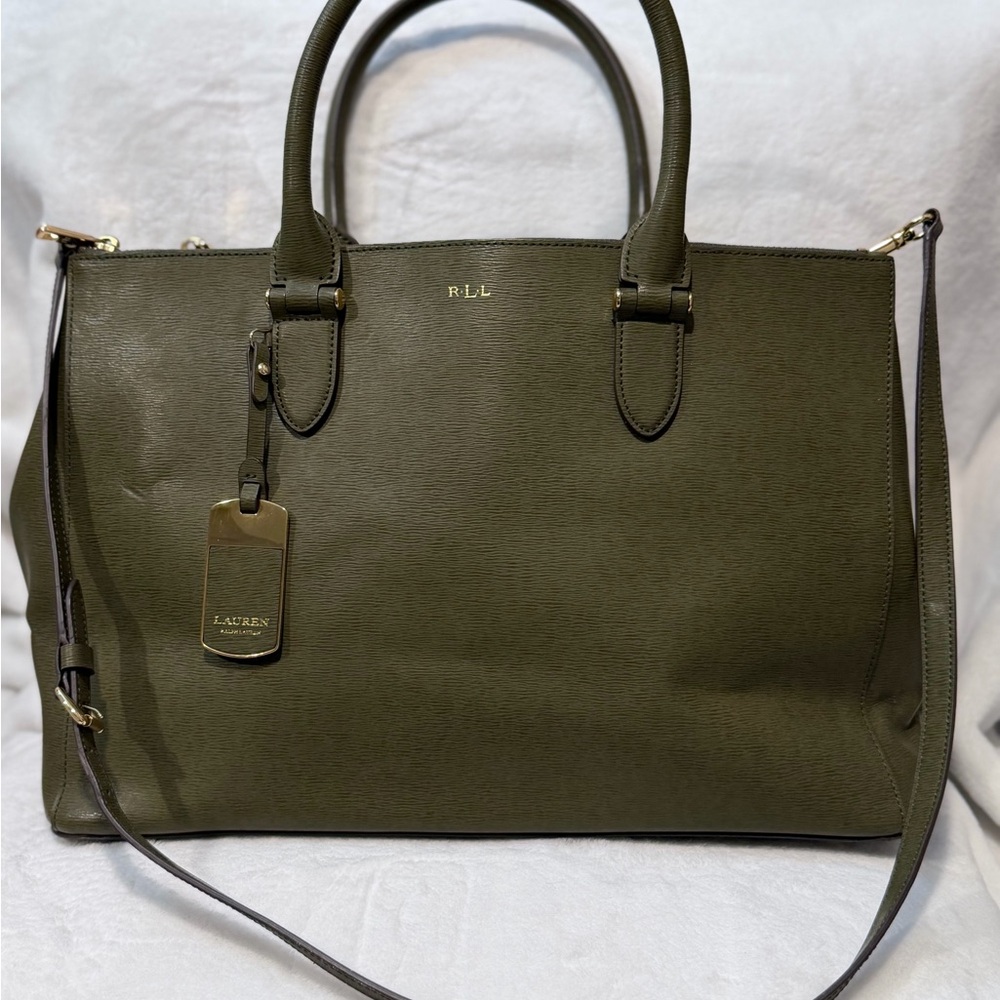 Lauren Ralph Lauren Dark Green Satchel